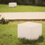 Outdoor Floor Lamp - White LED Cube Garden Lighting
