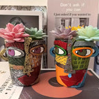 Abstract Face Flower Pot – Decorative Planter for Indoor and Outdoor Use