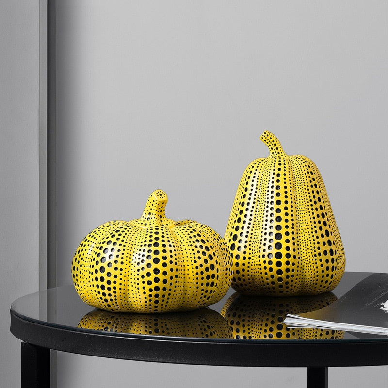 Contemporary Resin Pumpkin Sculpture - Stylish Home Decor Accent