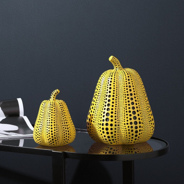Contemporary Resin Pumpkin Sculpture - Stylish Home Decor Accent