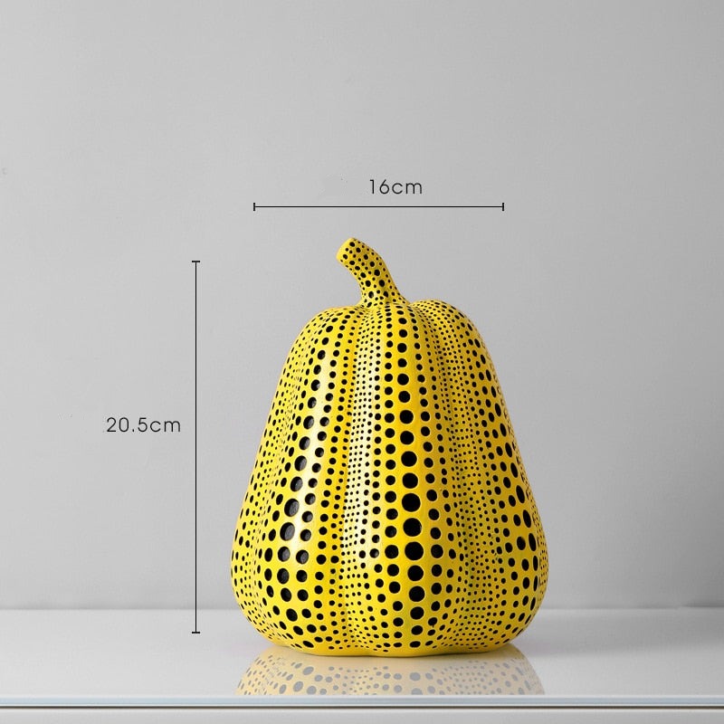 Contemporary Resin Pumpkin Sculpture - Stylish Home Decor Accent