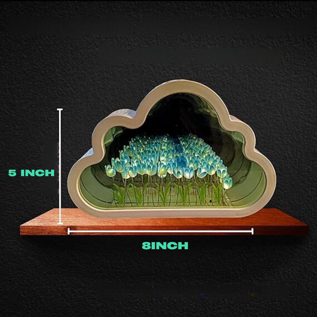 Mirrored Glass Design Table Lamp in Tulip Shape