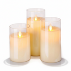 Set of Warm White Flameless LED Candles with Remote Control