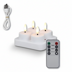Flameless LED Candle Set with Remote Control and USB Rechargeable Timer
