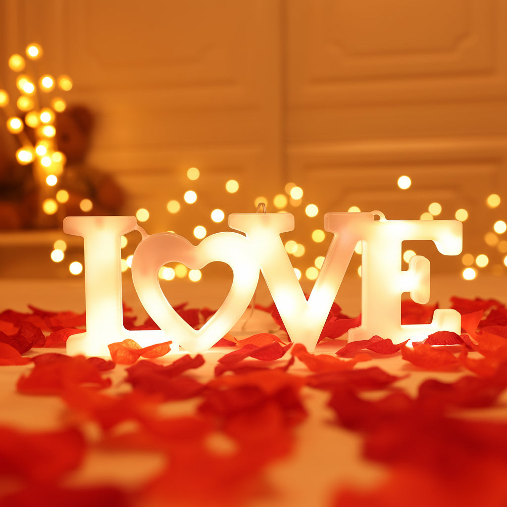 Battery Operated Heart Shaped LED Wall Light - Valentine's Day Decor