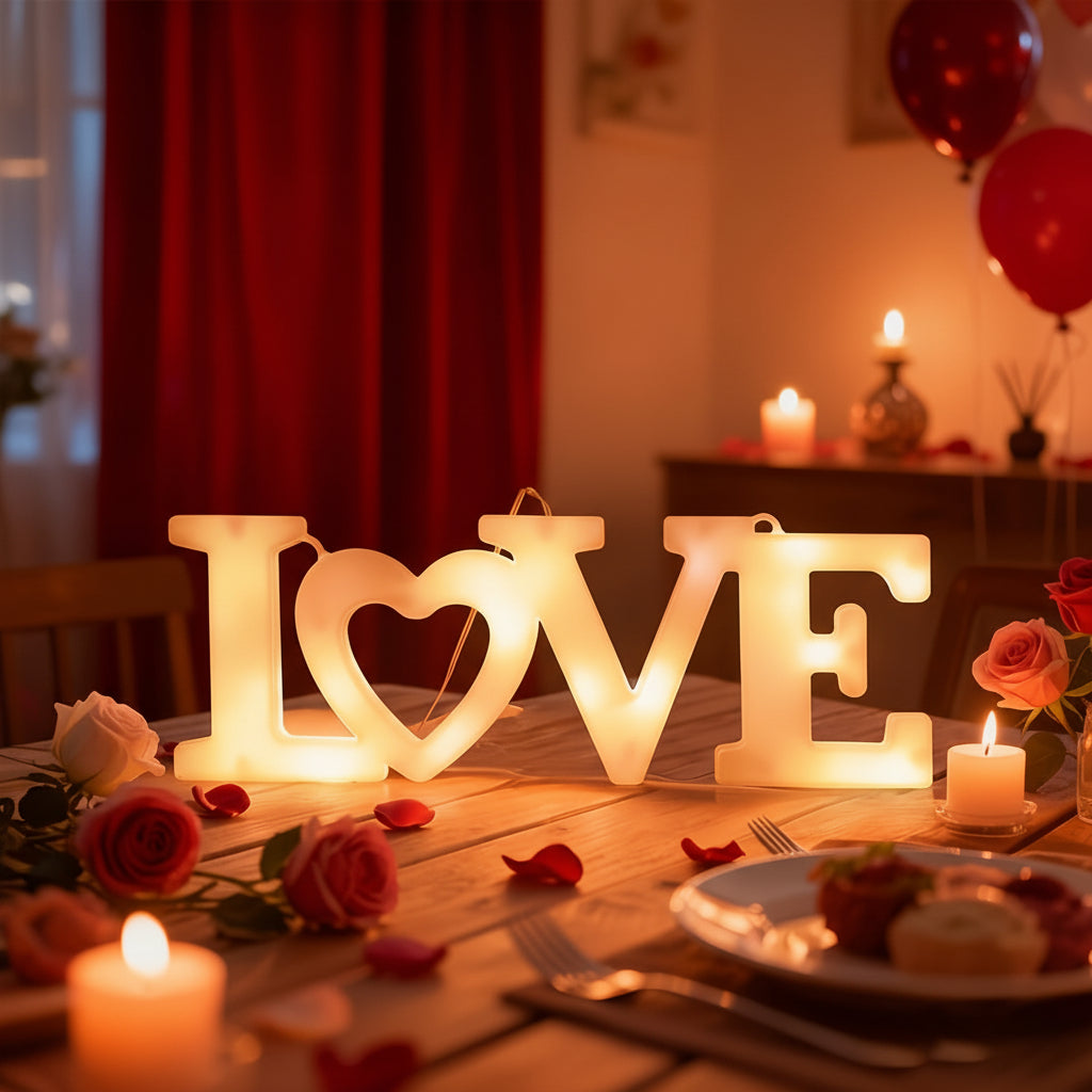 Battery Operated Heart Shaped LED Wall Light - Valentine's Day Decor