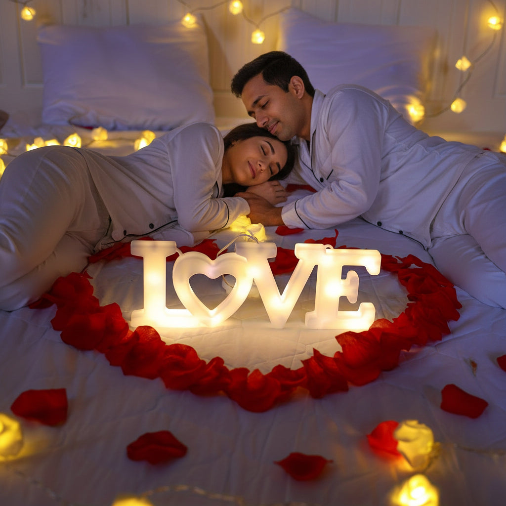 Battery Operated Heart Shaped LED Wall Light - Valentine's Day Decor