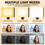 Adjustable LED Camera Light for Phones - Clip-On Selfie Illumination