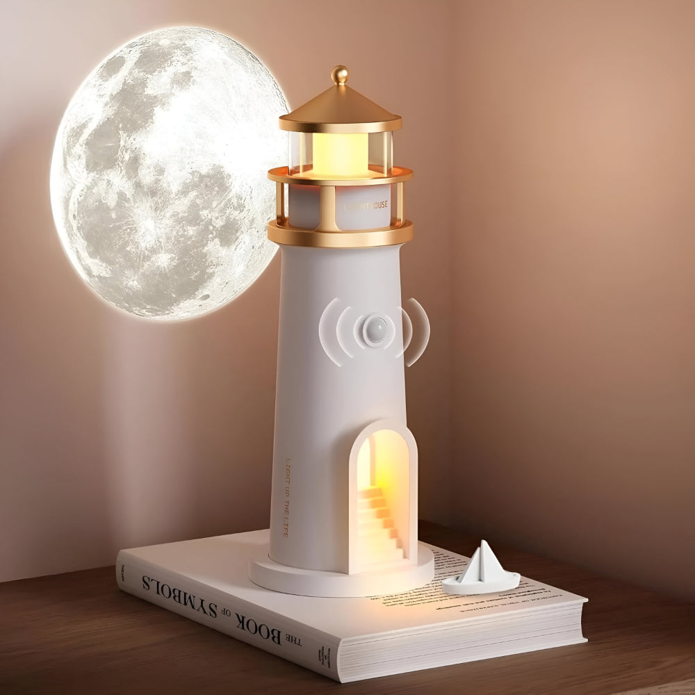 LED Lamp for Room Decor with Lighthouse Night Light Projection