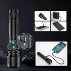 Rechargeable Tactical Torch - Waterproof LED Flashlight with High Lumens