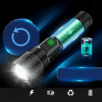 Rechargeable Tactical Torch - Waterproof LED Flashlight with High Lumens