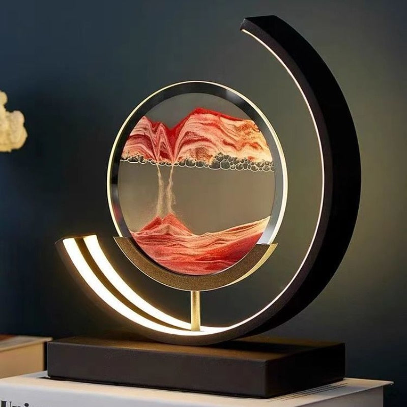 Remote-Controlled LED Moon Lamp with Kinetic Sand Art – Distinctive Desk Light