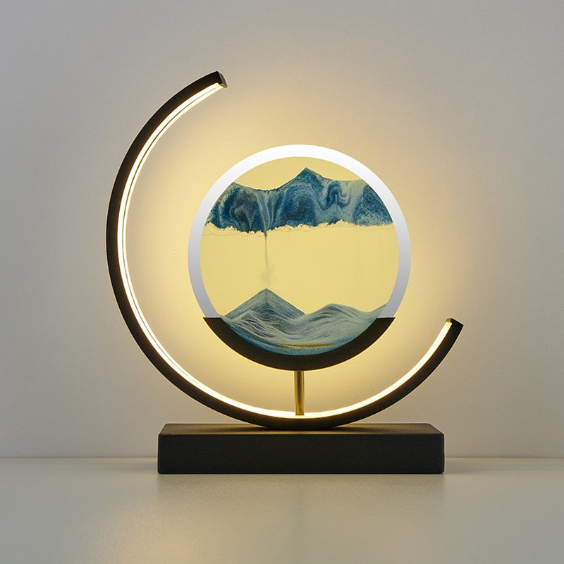 Remote-Controlled LED Moon Lamp with Kinetic Sand Art – Distinctive Desk Light