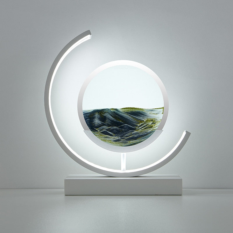 Remote-Controlled LED Moon Lamp with Kinetic Sand Art – Distinctive Desk Light