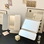 Foldable LED Makeup Mirror with Triple Magnification and Adjustable Lighting