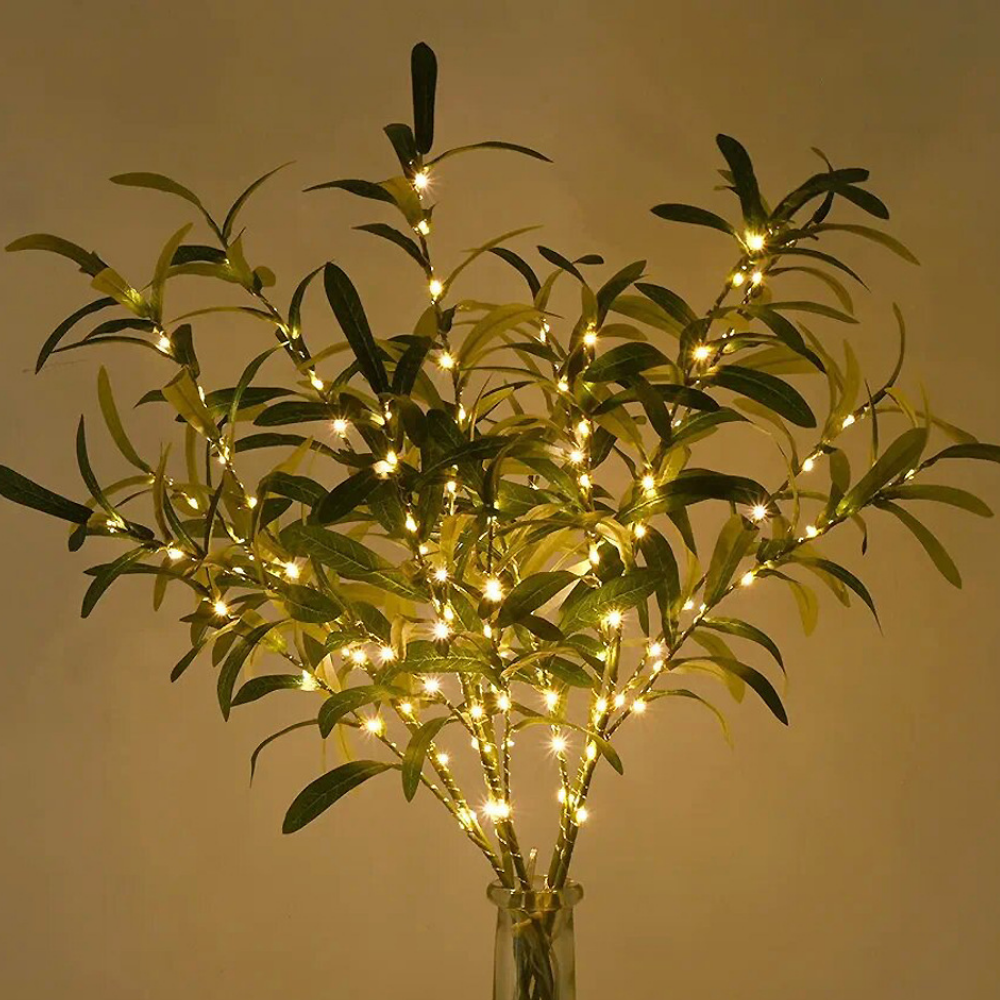Natural Floral Accent Table Light with LED Branch Design for Home Decor