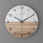 11.81-Inch Decorative Wall Clock with Marble Design and Silent Quartz Mechanism