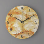 11.81-Inch Decorative Wall Clock with Marble Design and Silent Quartz Mechanism
