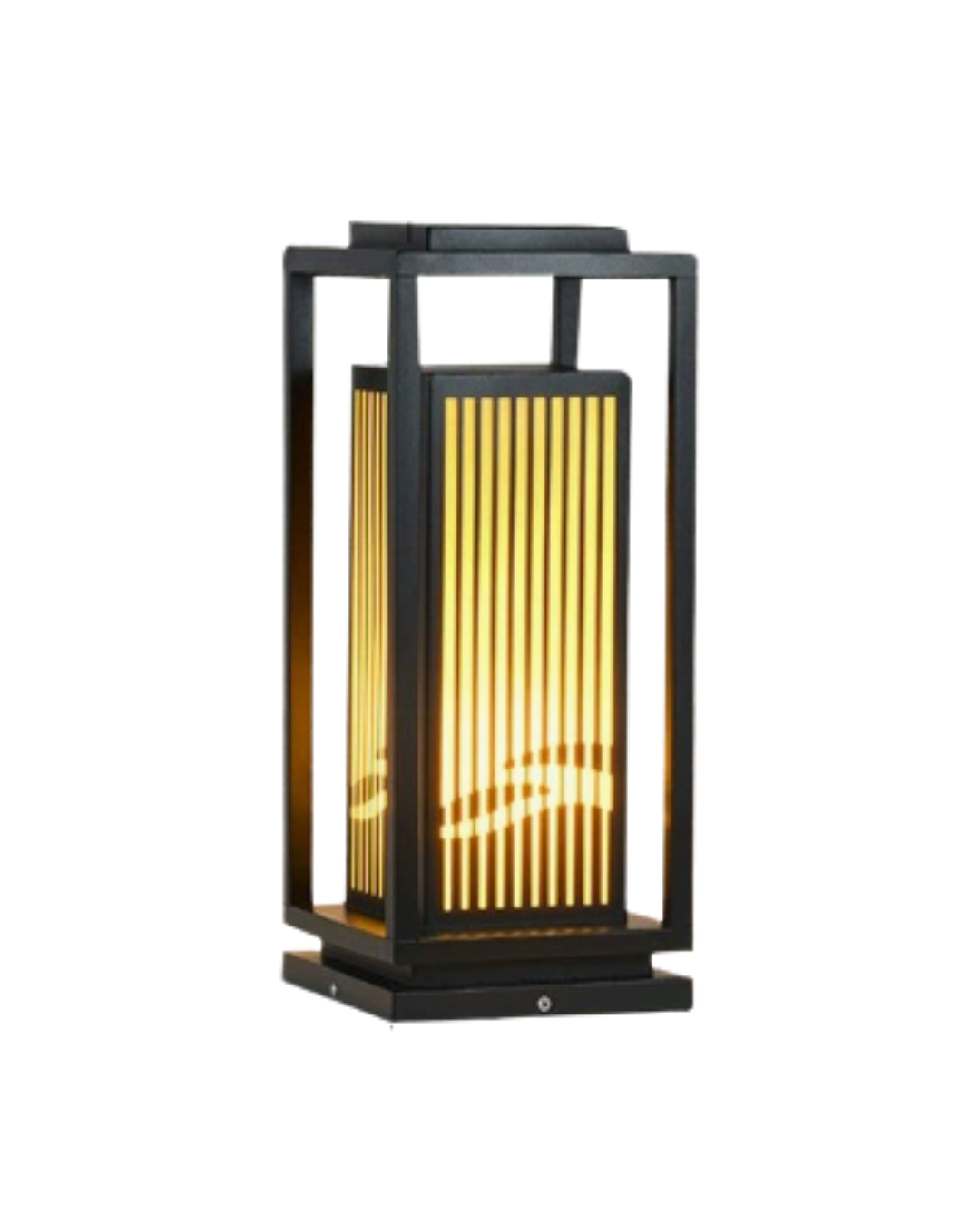 Black Cage Design Solar Lamp for Outdoor Post Illumination