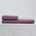 Chic Lavender Striped Cotton Bath Towel