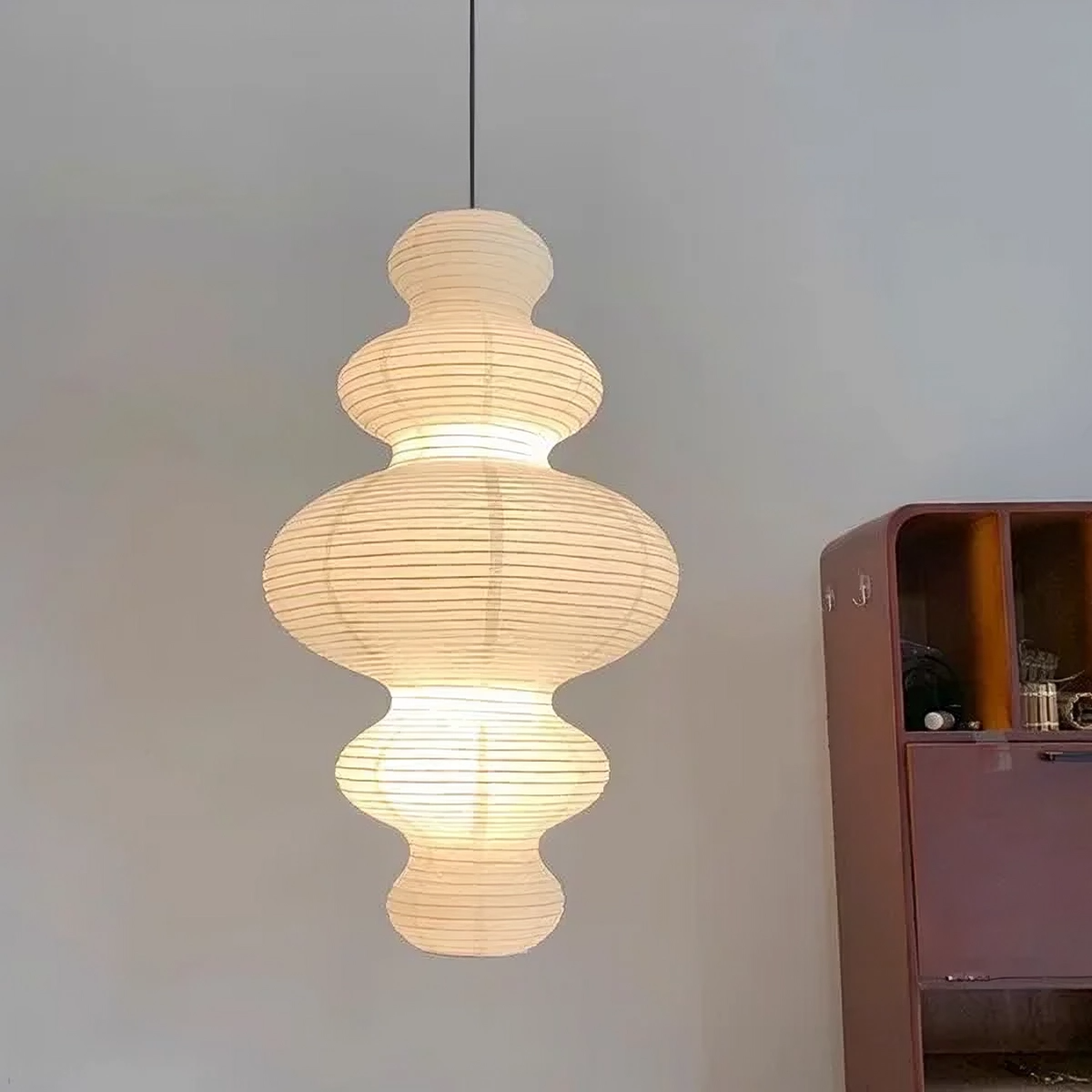 Pendant Light with Layered Rice Paper Design