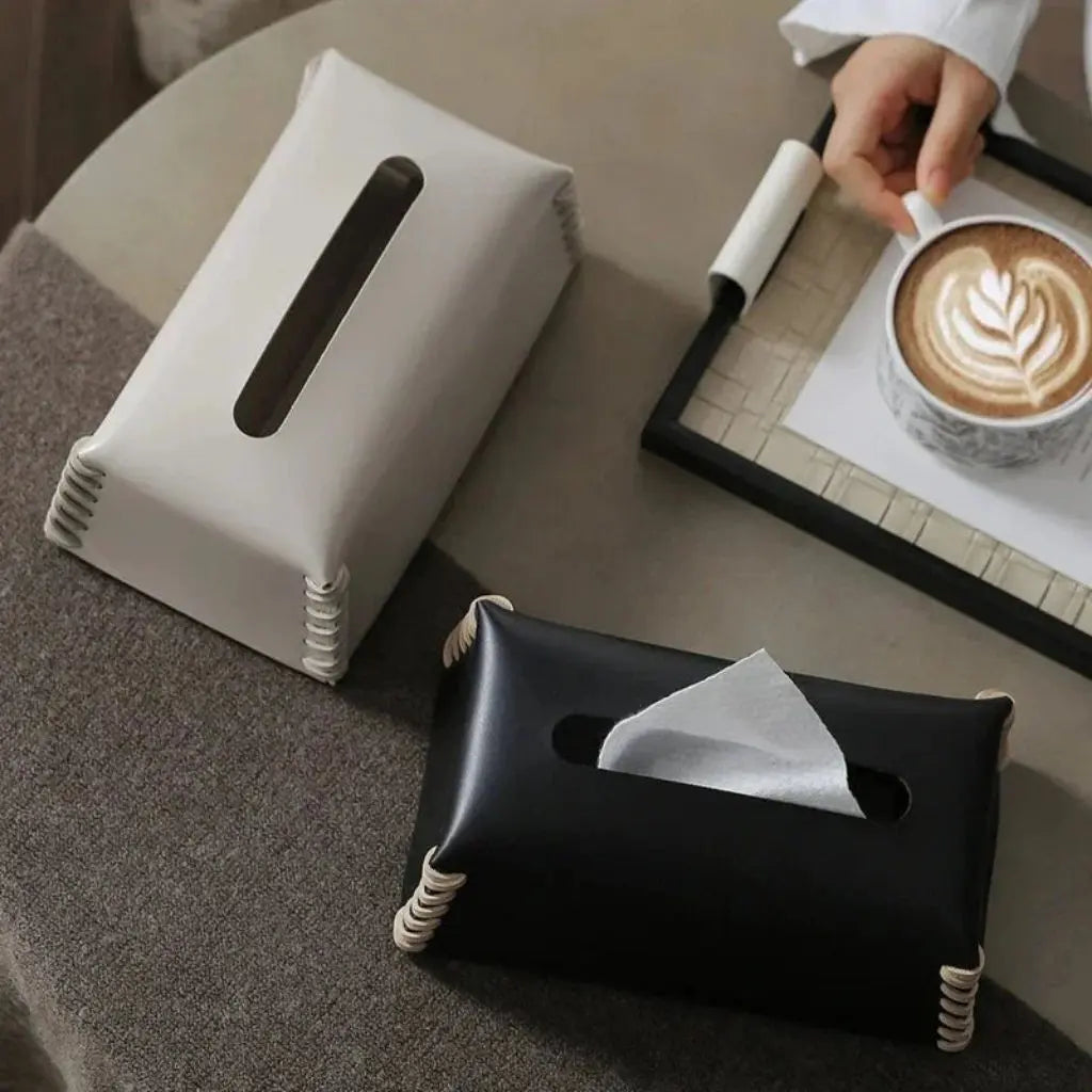 Elegance Leather Tissue Holder for Modern Spaces