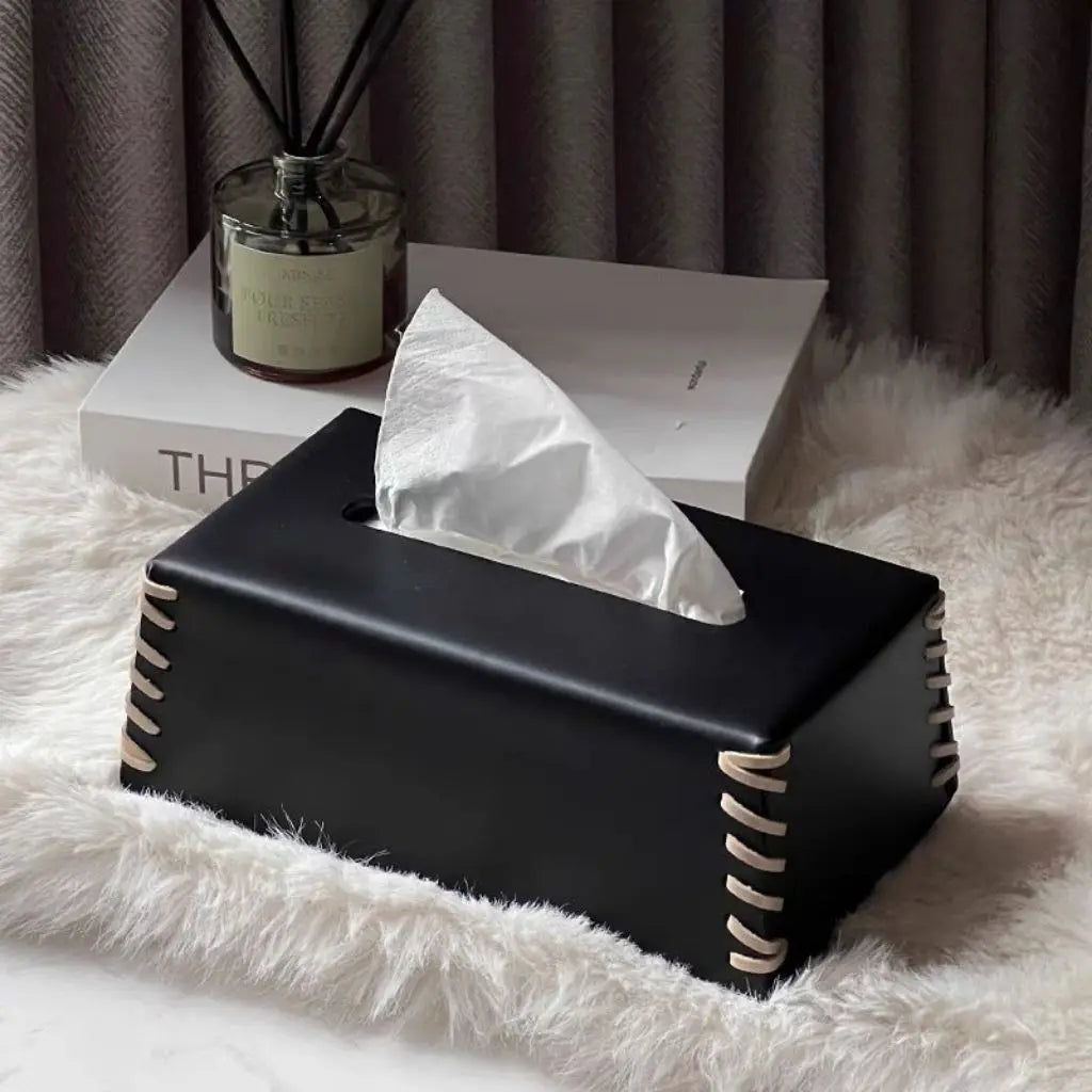 Elegance Leather Tissue Holder for Modern Spaces