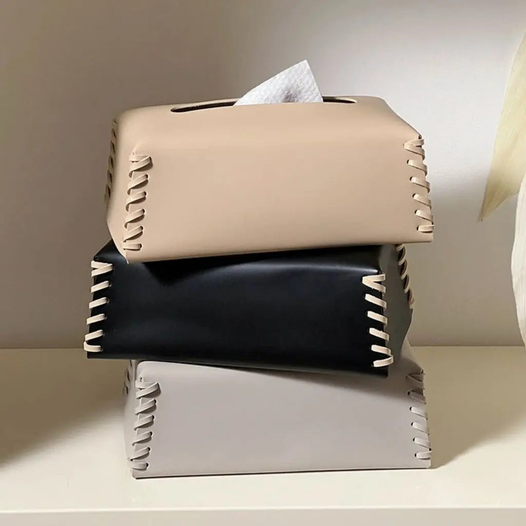 Elegance Leather Tissue Holder for Modern Spaces