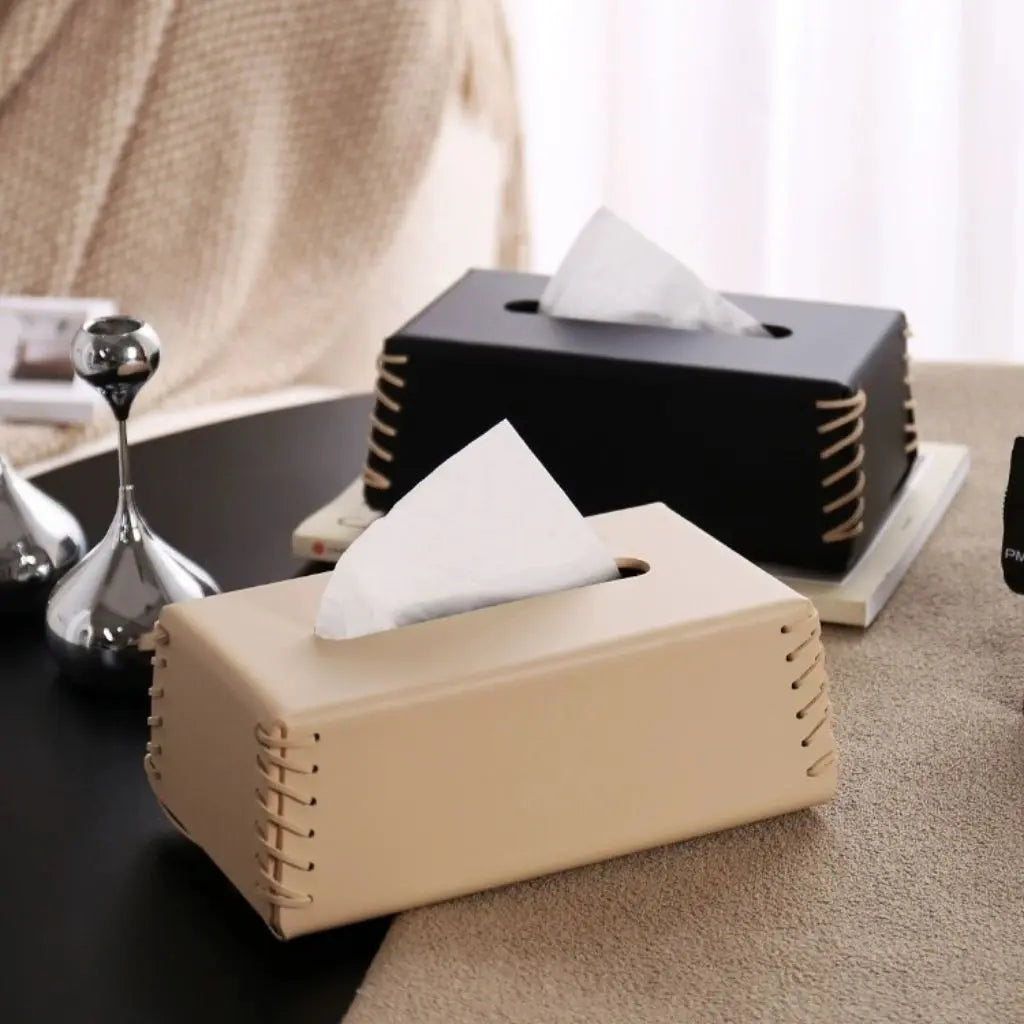 Elegance Leather Tissue Holder for Modern Spaces