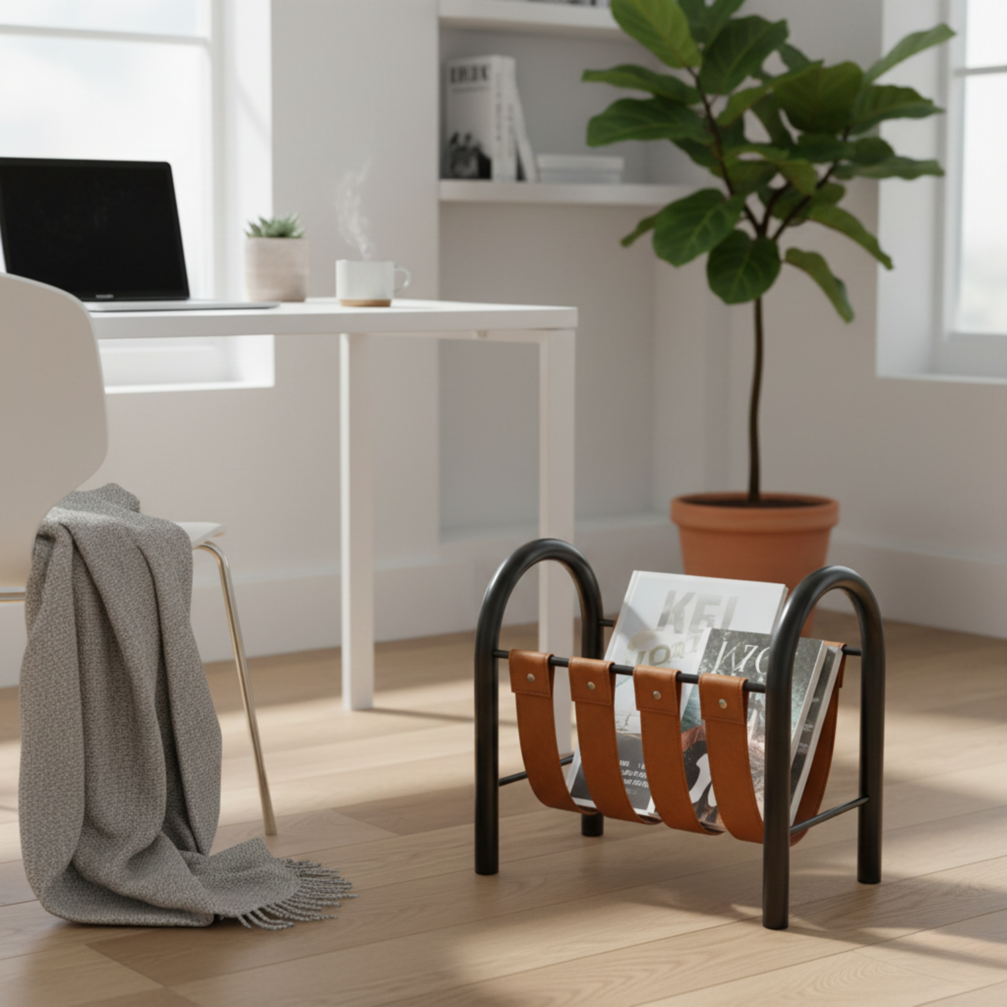 Chic Leather Magazine Holder for Stylish Spaces