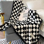Soft Flannel Plaid Throw Blanket for Cozy Sofa and Bedroom Use