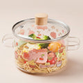 Charming Glass Cooking Pot with Clear Lid and Handles