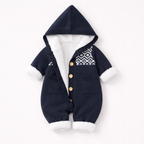 Pink Knit Baby Suit with Hood