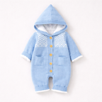 Pink Knit Baby Suit with Hood