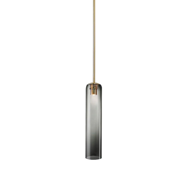 Adjustable Height Glass Pendant Light – Modern Long Tube Design for Kitchen Island – Various Color Choices