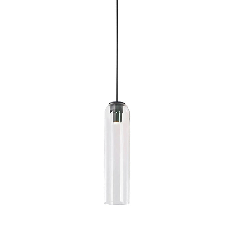 Adjustable Height Glass Pendant Light – Modern Long Tube Design for Kitchen Island – Various Color Choices