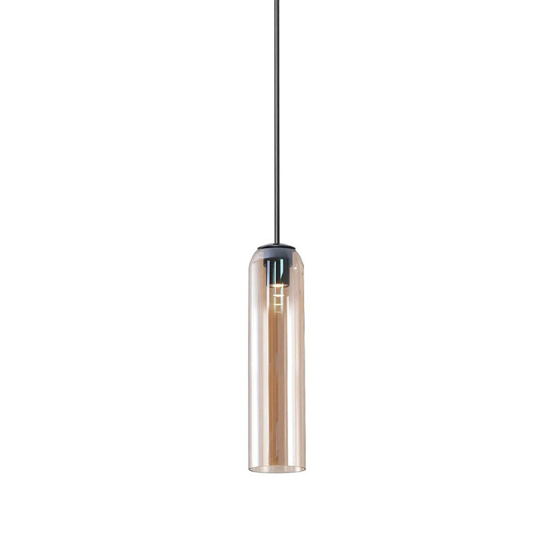 Adjustable Height Glass Pendant Light – Modern Long Tube Design for Kitchen Island – Various Color Choices