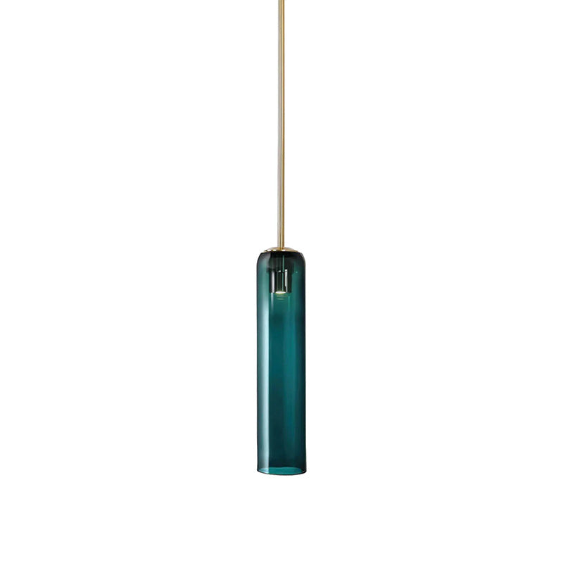 Adjustable Height Glass Pendant Light – Modern Long Tube Design for Kitchen Island – Various Color Choices