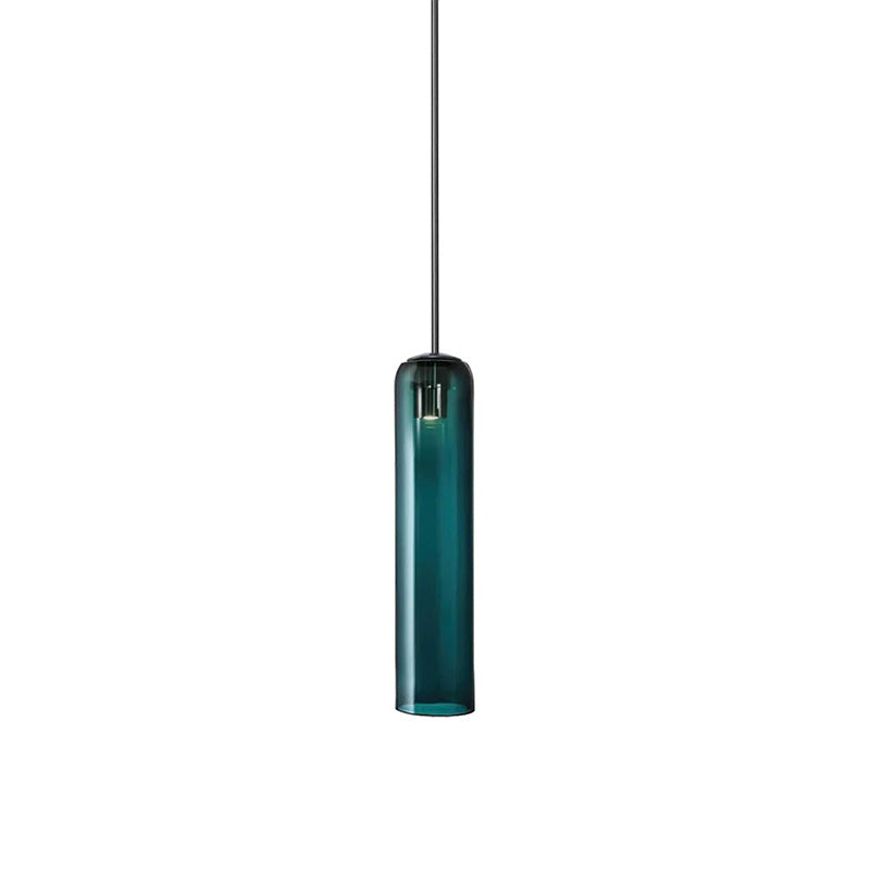 Adjustable Height Glass Pendant Light – Modern Long Tube Design for Kitchen Island – Various Color Choices