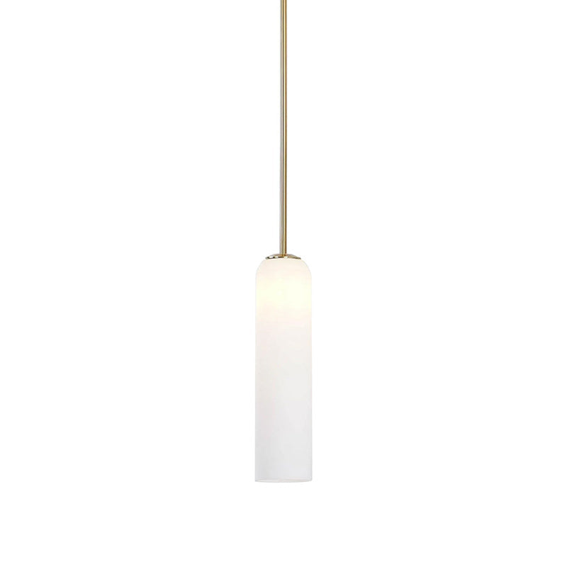 Adjustable Height Glass Pendant Light – Modern Long Tube Design for Kitchen Island – Various Color Choices