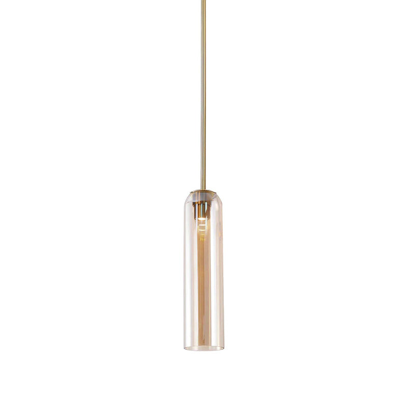 Adjustable Height Glass Pendant Light – Modern Long Tube Design for Kitchen Island – Various Color Choices