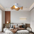 Modern Flush Lamp with Resin and Iron – Scandinavian Wooden Lotus Ceiling Light