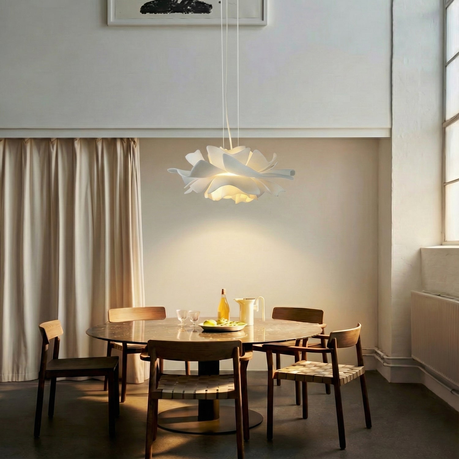 Soft Ivory Glass Pendant Light for Contemporary Interiors