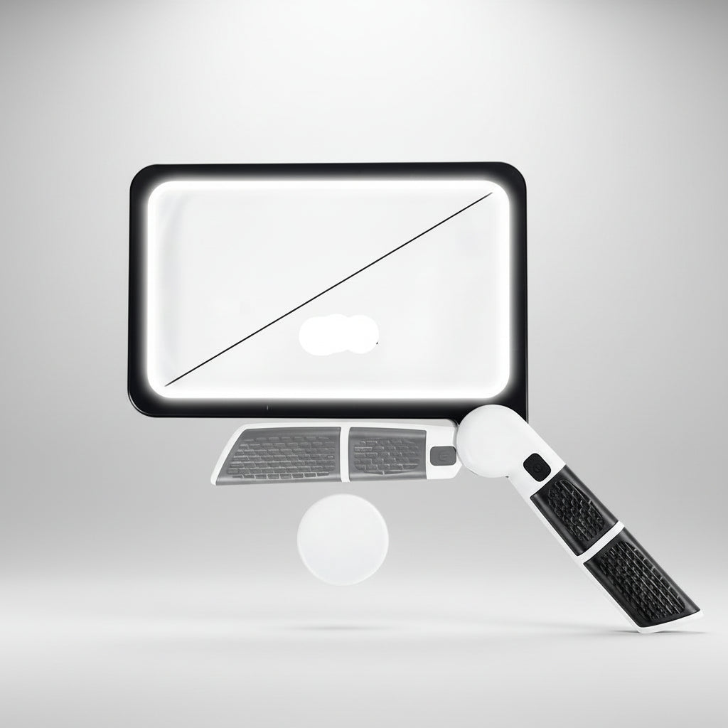 LED Lighted Full Page Reading Magnifier with Magnifying Glass