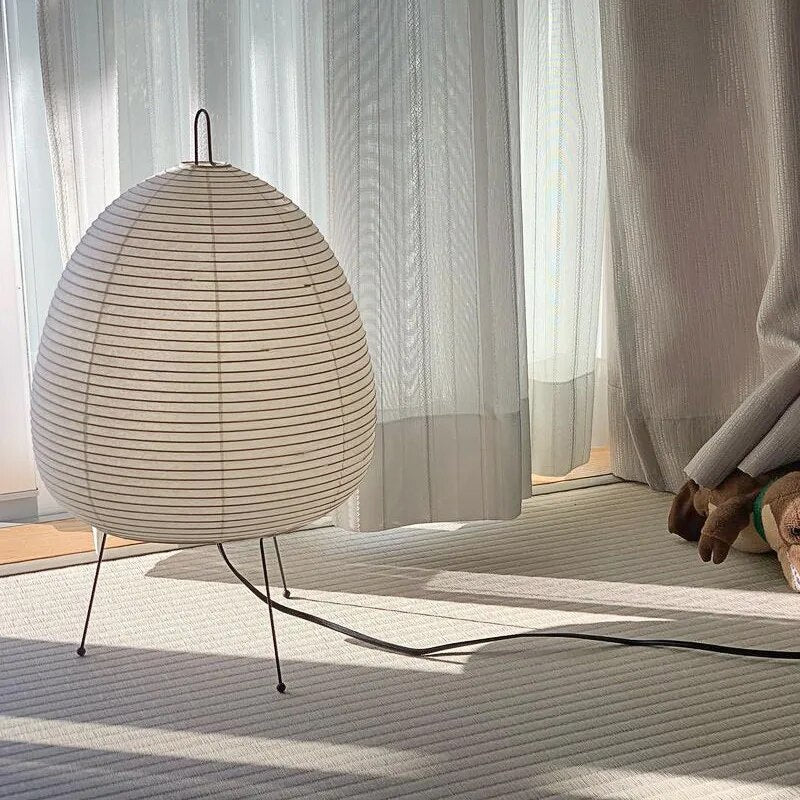 Zen Minimalist Table Lamp with Japanese Rice Paper Design