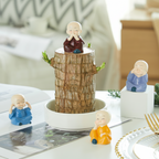 Decorative Pot with Lucky Bamboo Plant for Air Purification