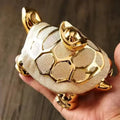 Elegant Frosted Gold Tortoise Art Piece