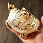 Elegant Frosted Gold Tortoise Art Piece