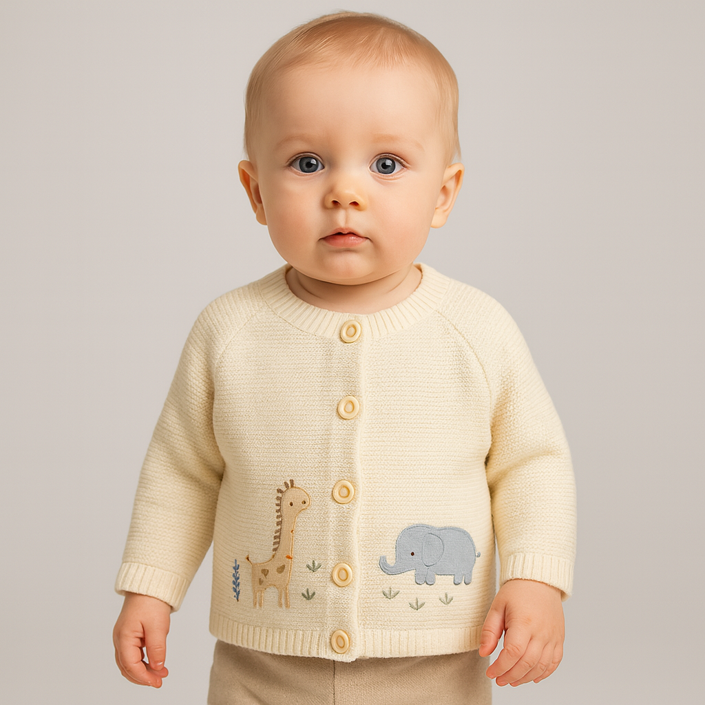 Knit Cardigan in Safari Style