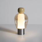 Rechargeable Glass Table Lamp with Infinite Dimming - Elegant Design